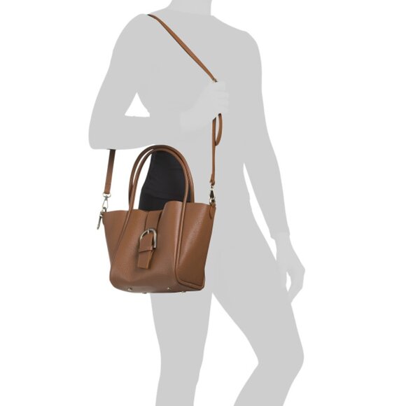 GABARRA MILANO Italy Leather Four Corner Flap Over Satchel With Buckle - Picture 2 of 2